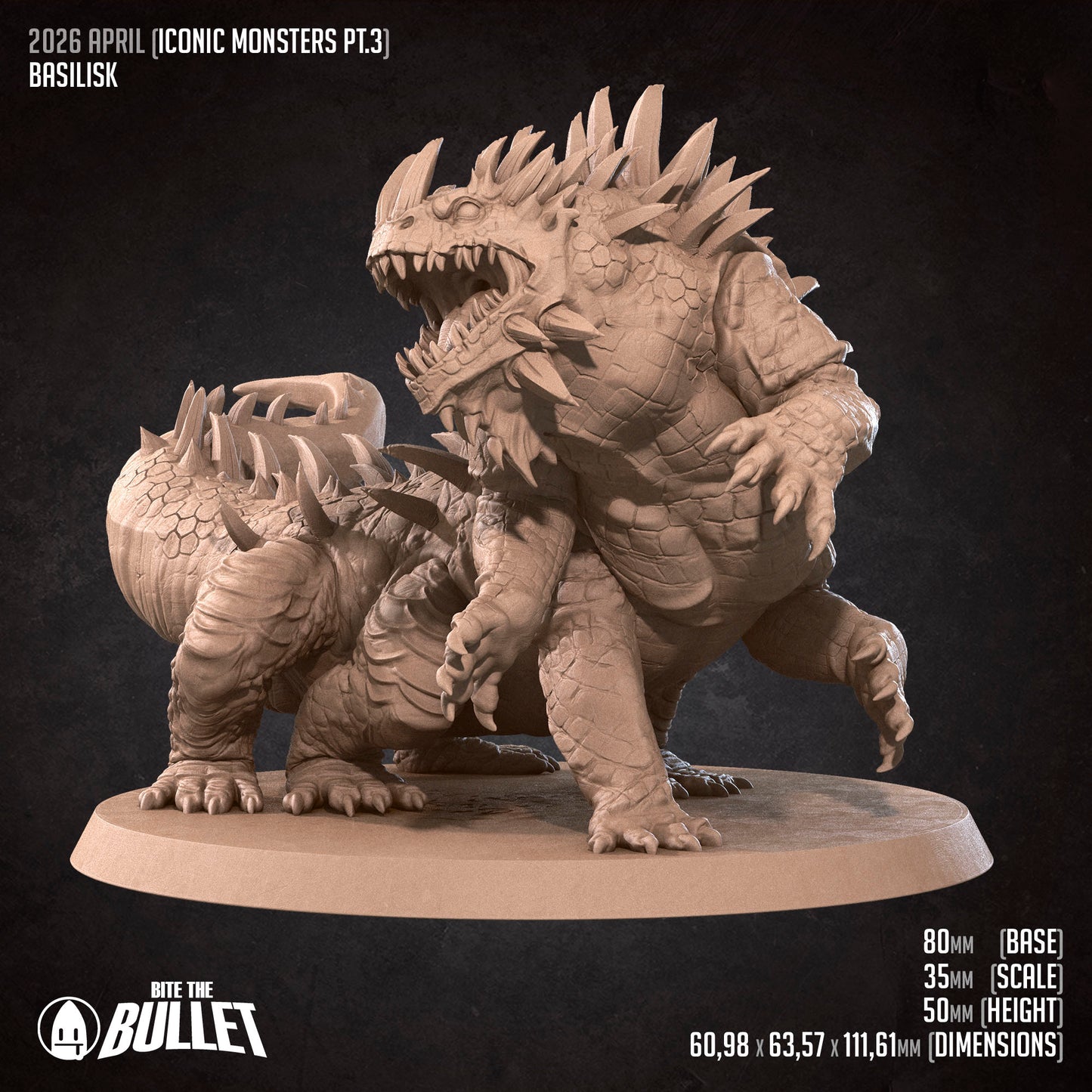 Basilisk Miniature- Iconic Monsters Pt 3- Bite the Bullet -D&D 5e -Dungeons and Dragons -Pathfinder -Fantasy RPG Tabletop Games