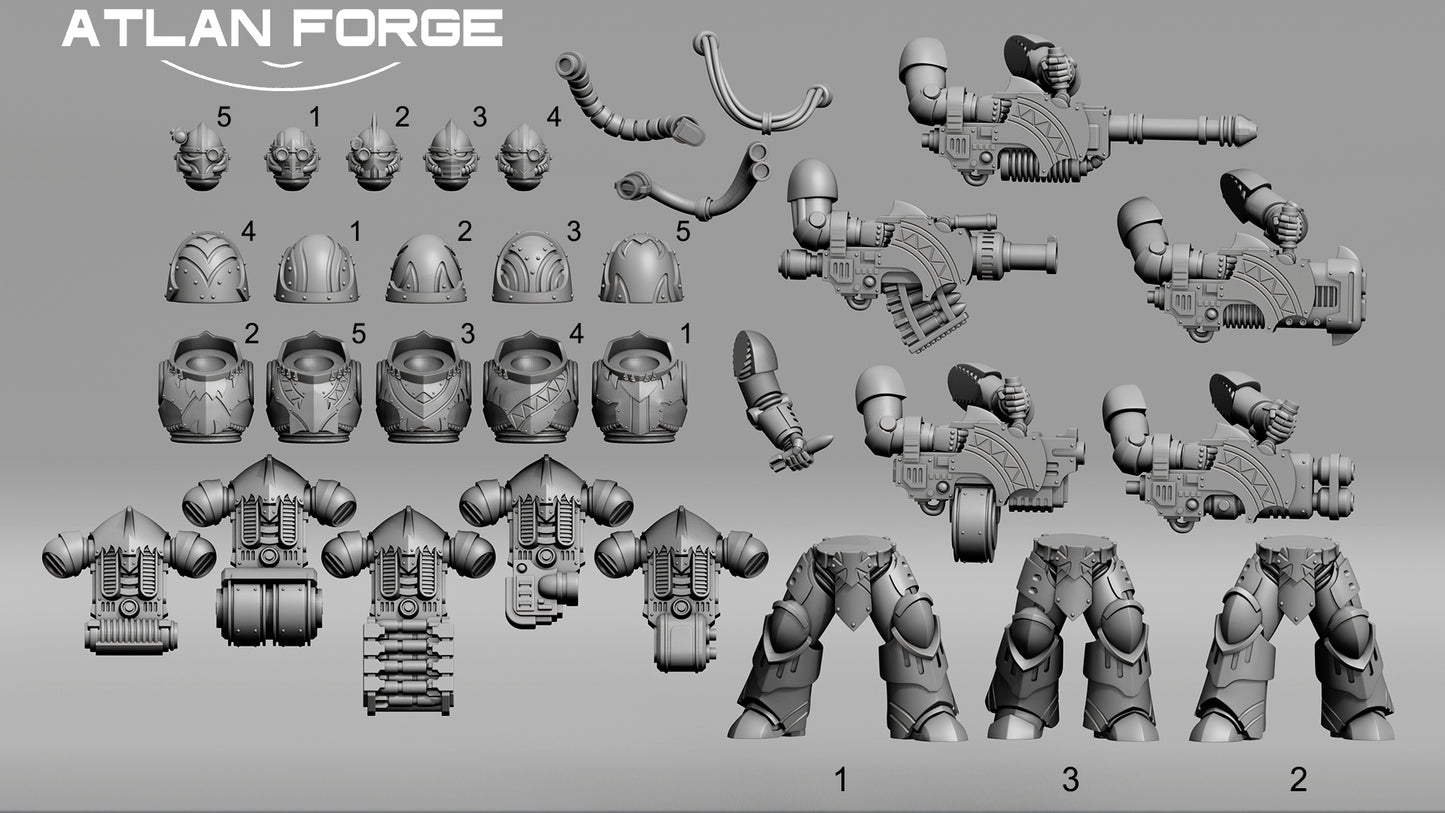 Wai Toa Delugers (5-Unit Set) by Atlan Forge 32mm Base