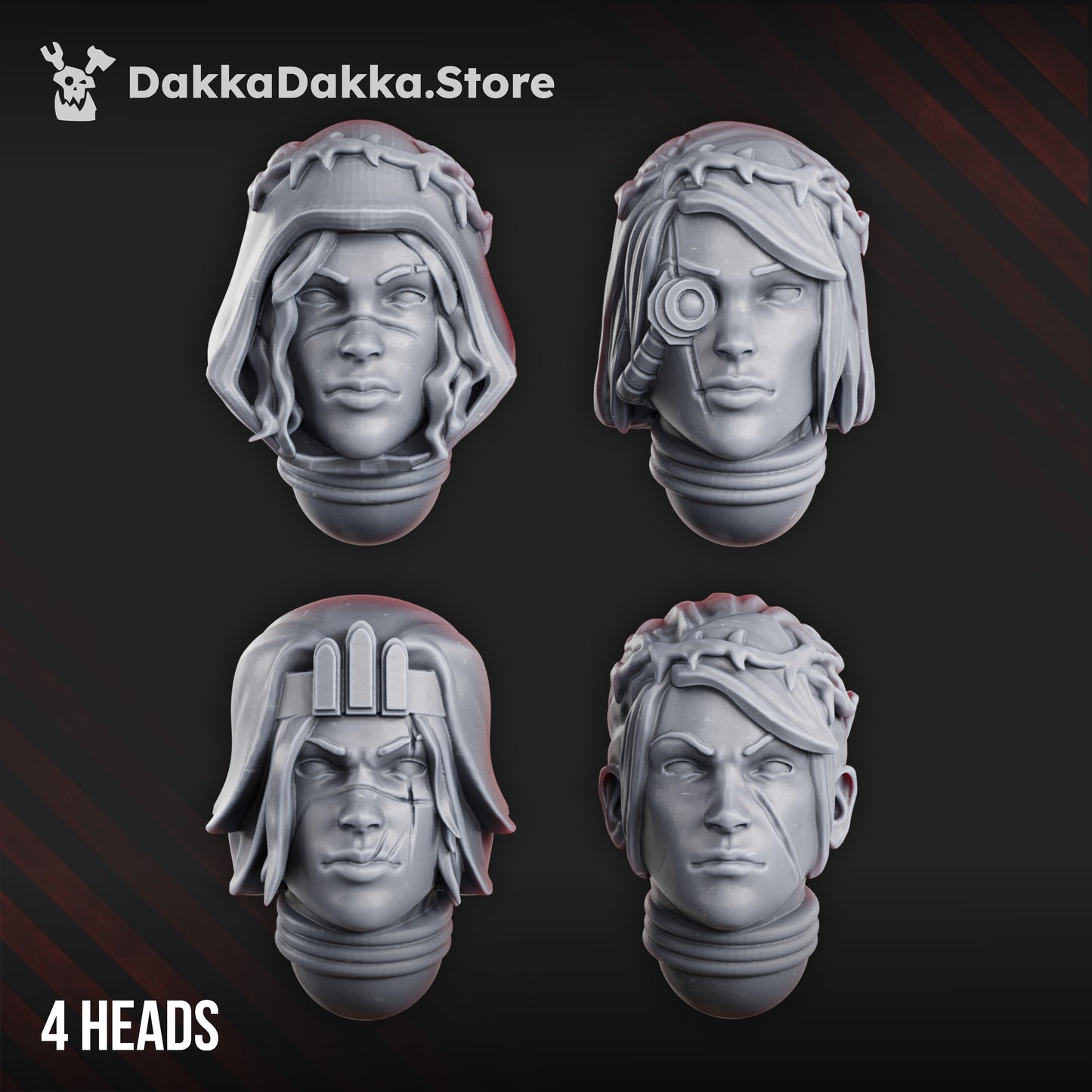 War Sisters Head Bits "Bloody Rose" Set x4