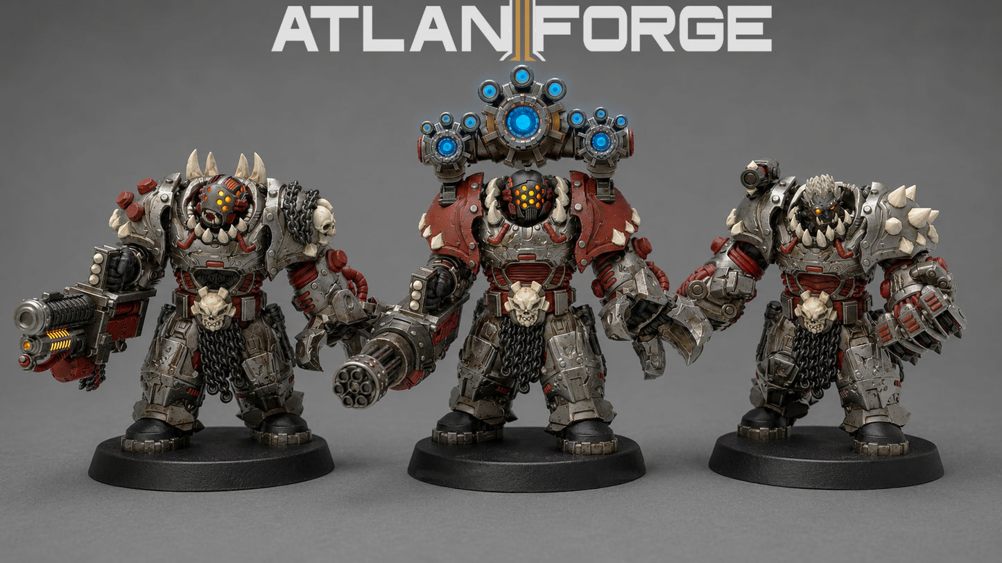 3 Unit Grokk Warborn Bonebreakers 40mm Base