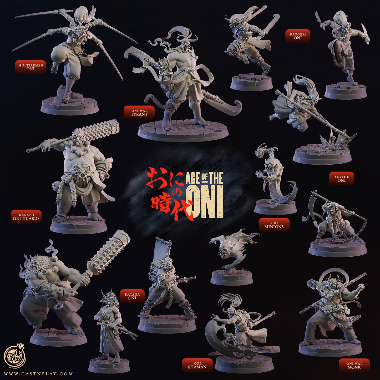 Multi Armed Oni | Age of the Oni | Cast n Play 35mm Base