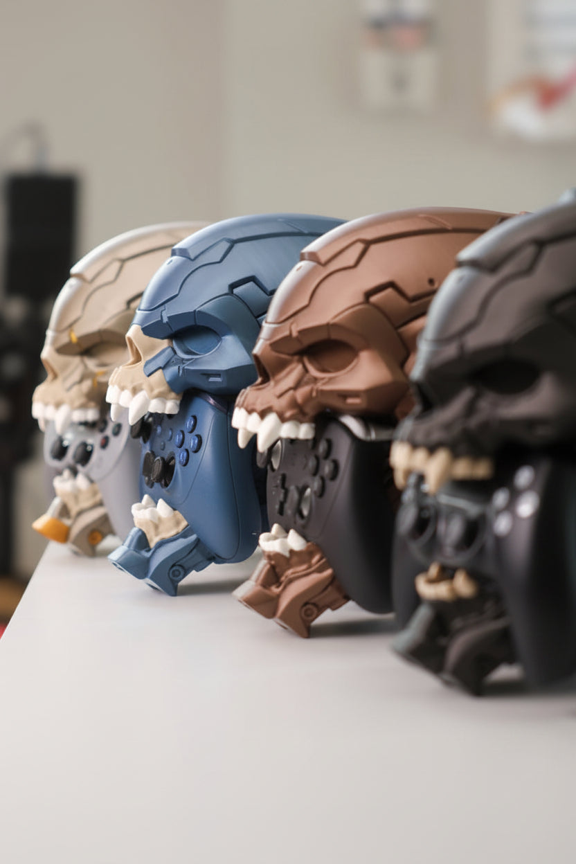 3D Printed Cyber Skull Controller Stand | Gaming Desk Organizer