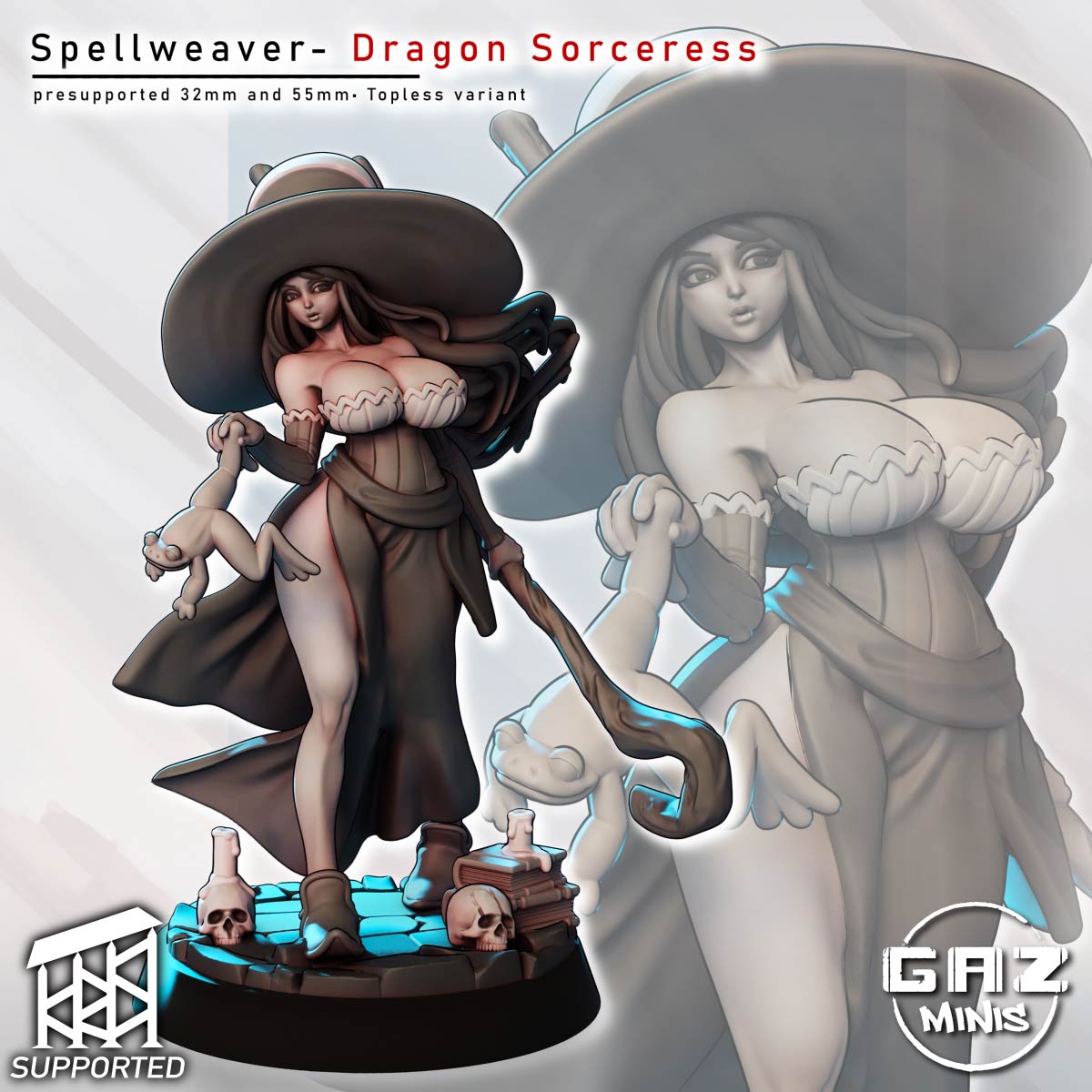 Dragon Spellweaver Sorceress 32mm and 55mm