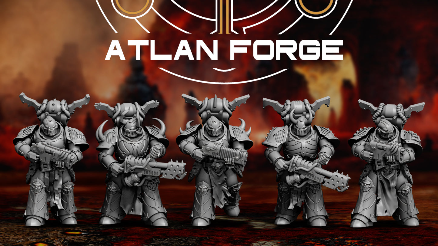 Dark Troopers of Hades (5-Unit Set) by Atlan Forge 32mm Base