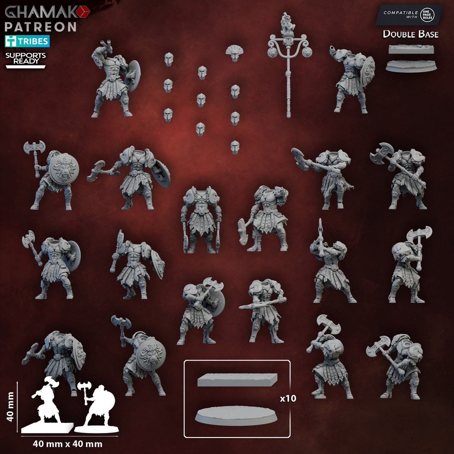 20 Unit Axes of the Golden Pride 32mm heroic scale