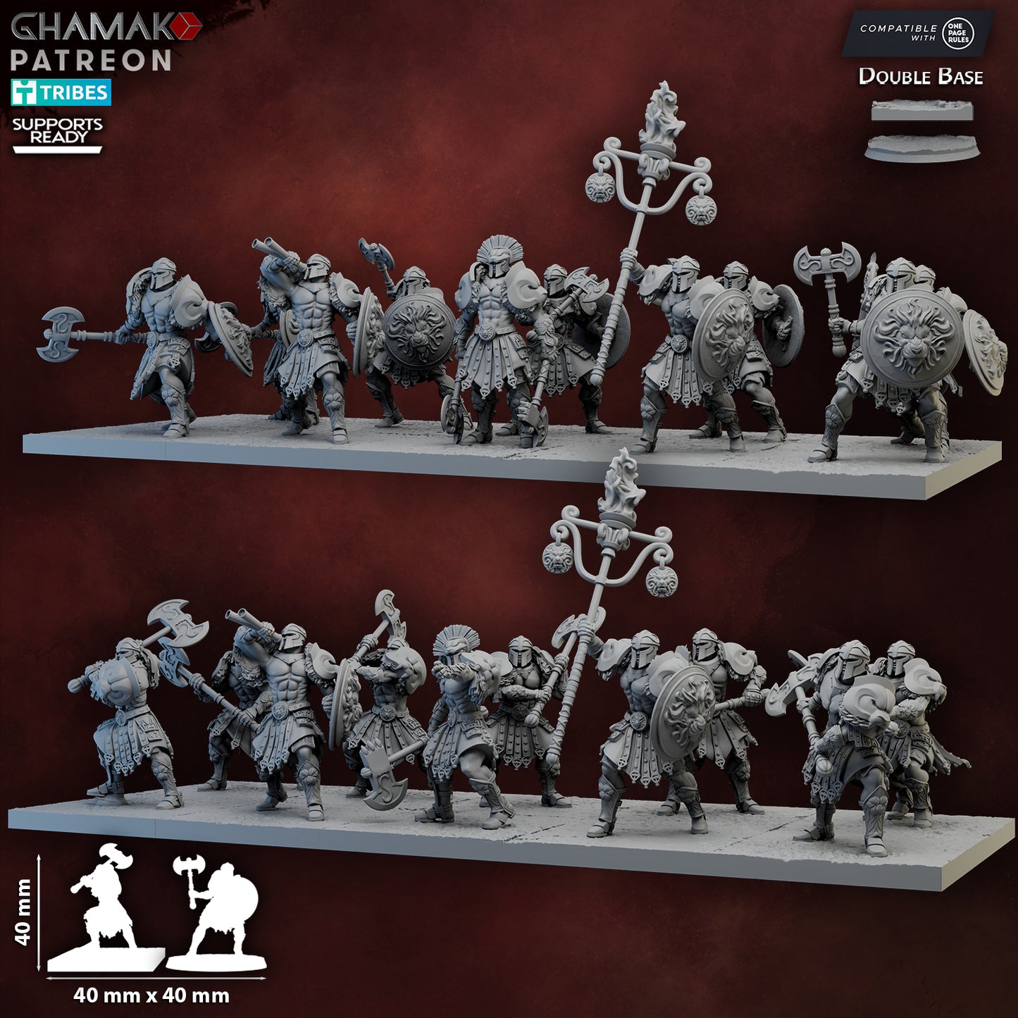 20 Unit Axes of the Golden Pride 32mm heroic scale