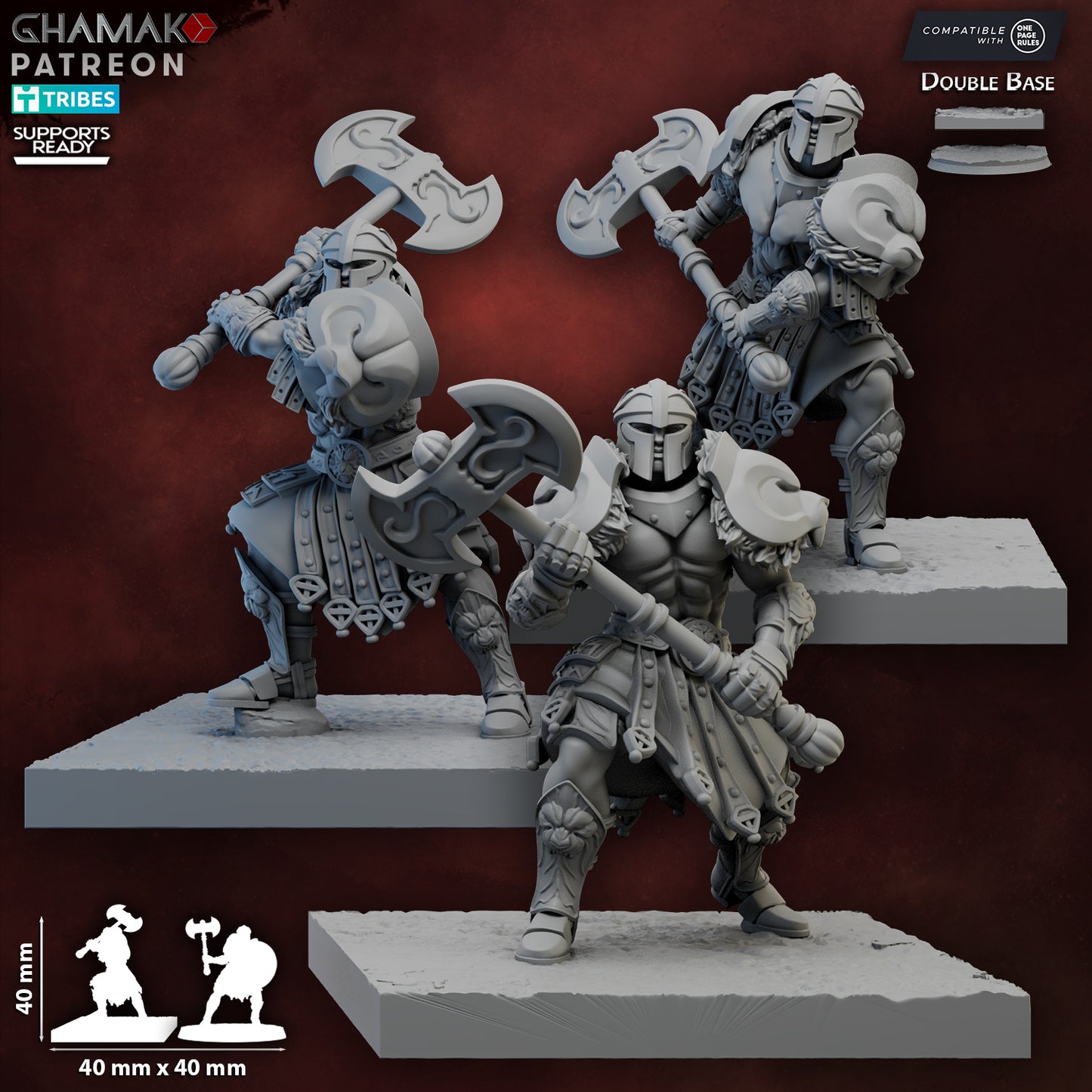 20 Unit Axes of the Golden Pride 32mm heroic scale