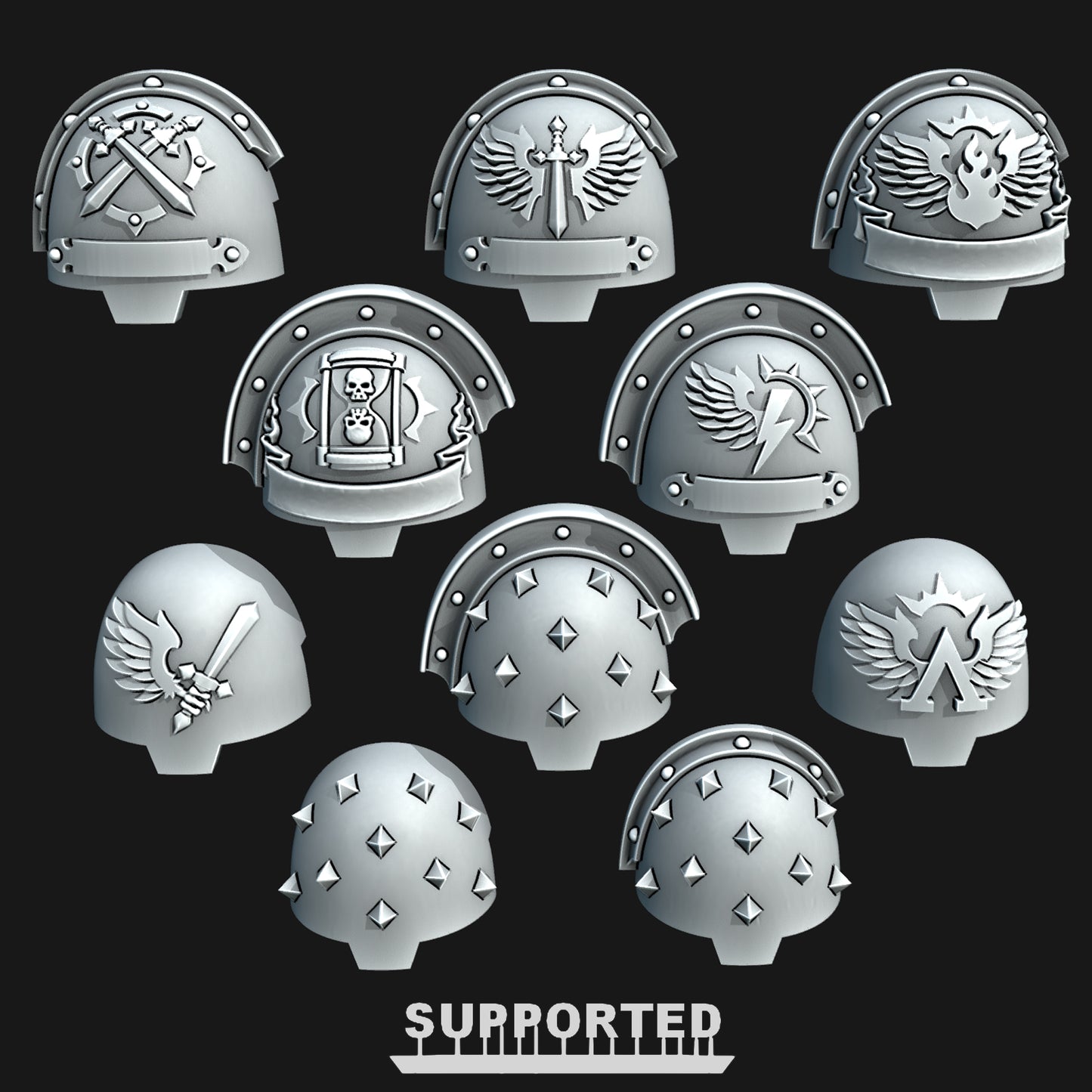 Miniature Shoulder Pads – Termie Shoulderpads Style | High-Detail 3D Resin Print