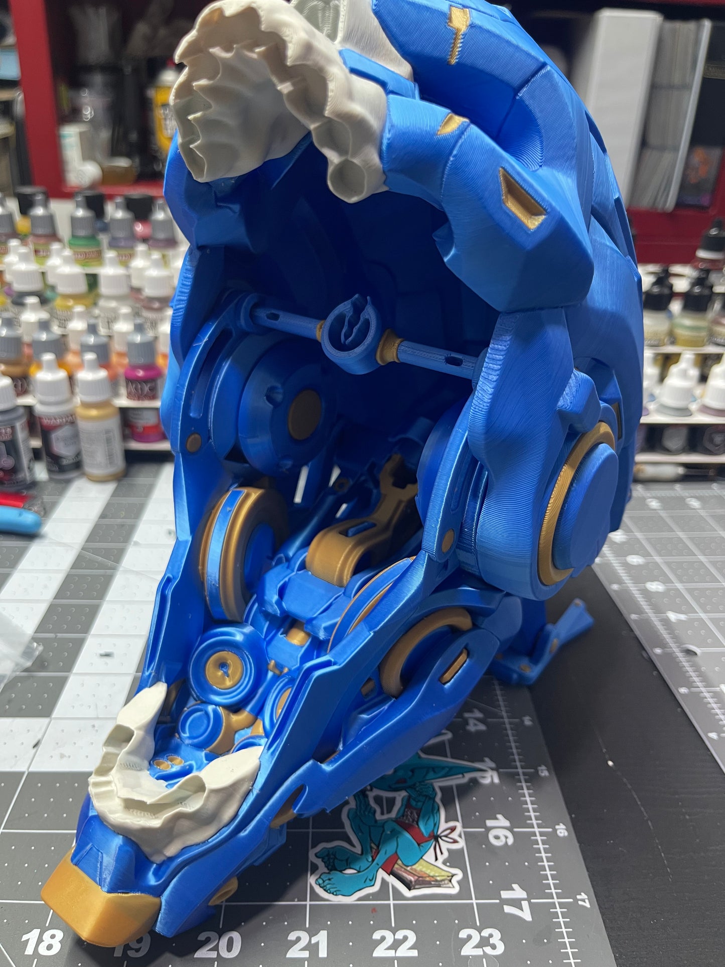 3D Printed Cyber Skull Controller Stand | Gaming Desk Organizer