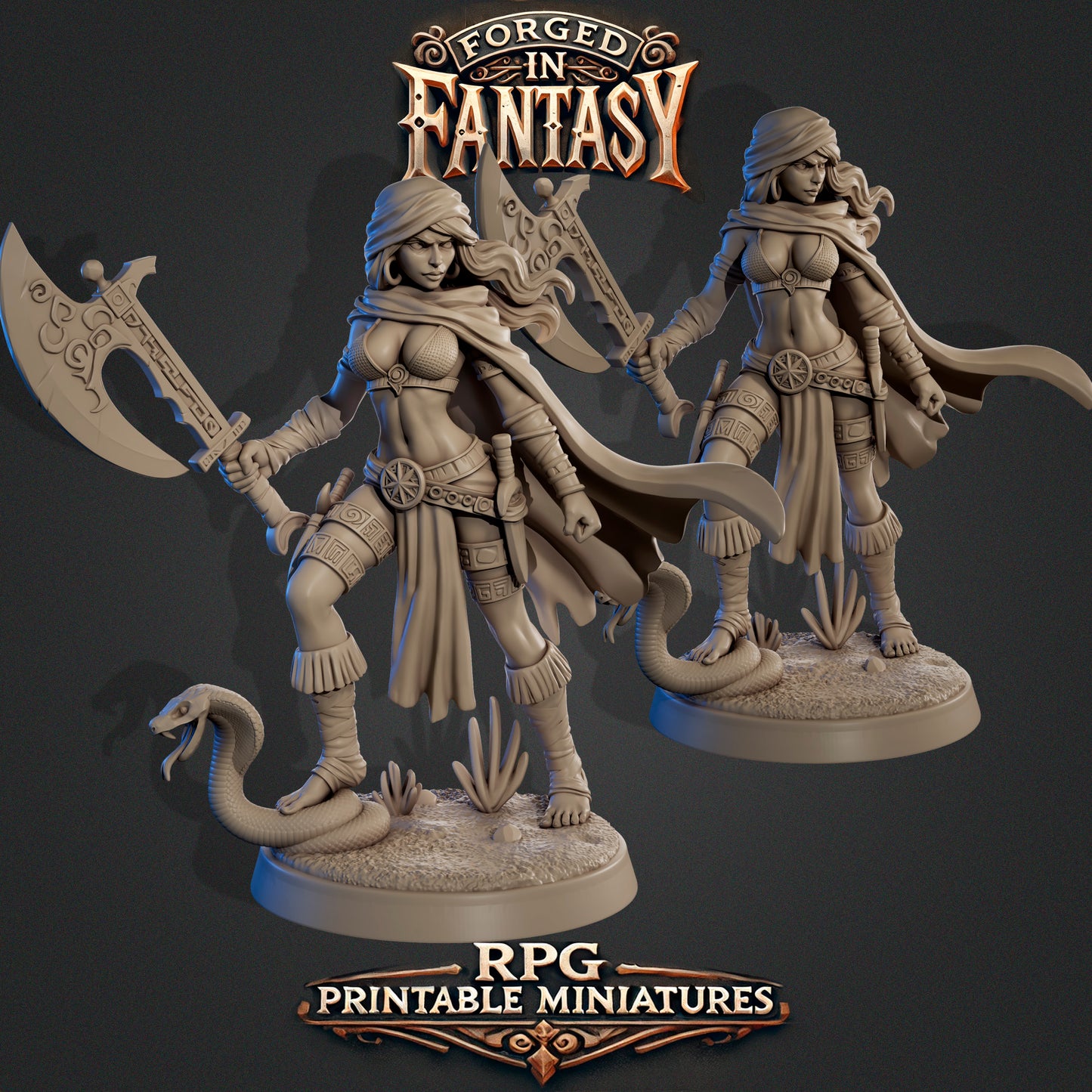 Fantasy Resin Miniature Figure – Forged in Fantasy (6 Variations) | 28mm 32mm 36mm 75mm | Tabletop RPG Mini | Claudia’s Gallery