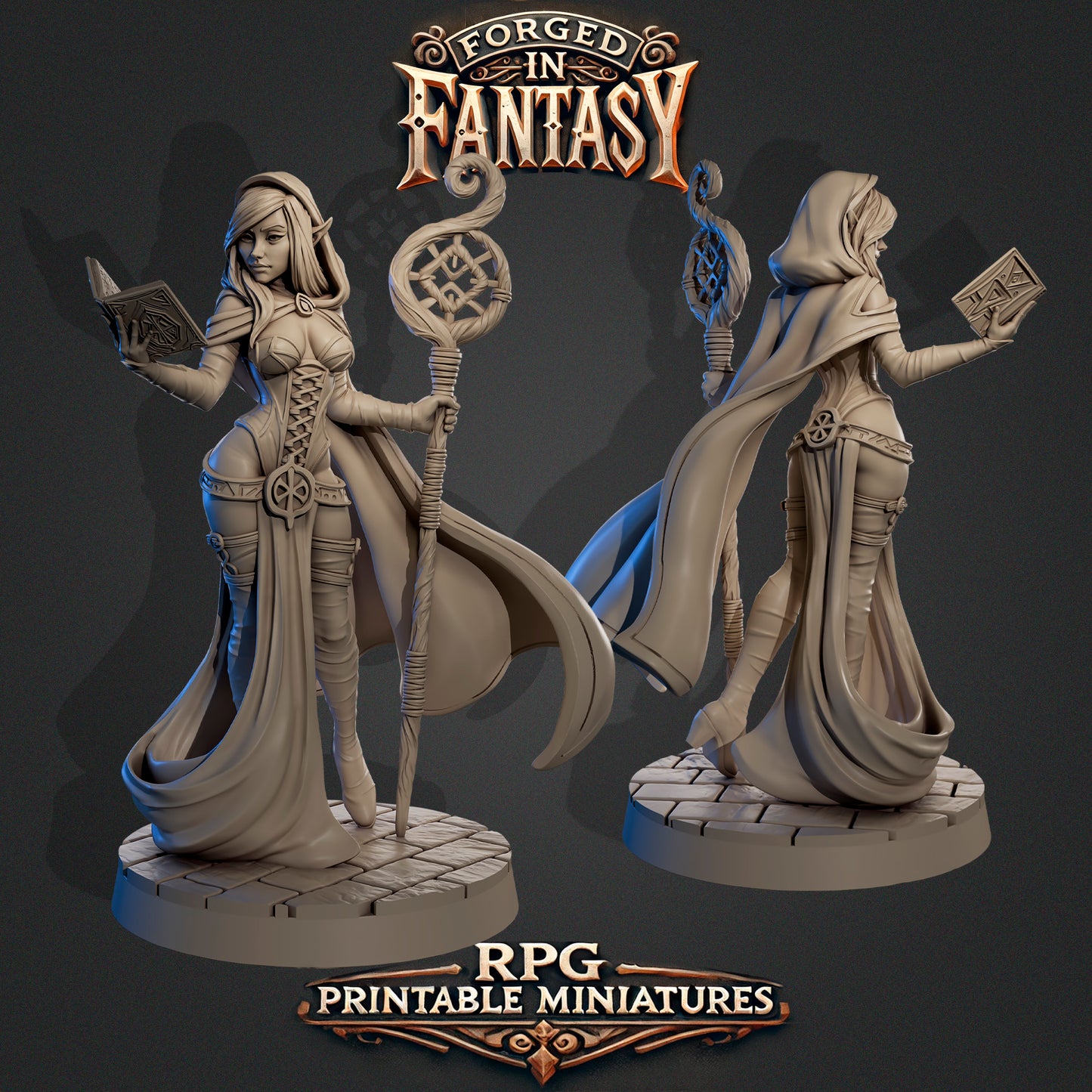 Fantasy Resin Miniature Figure – Forged in Fantasy (6 Variations) | 28mm 32mm 36mm 75mm | Tabletop RPG Mini | Claudia’s Gallery