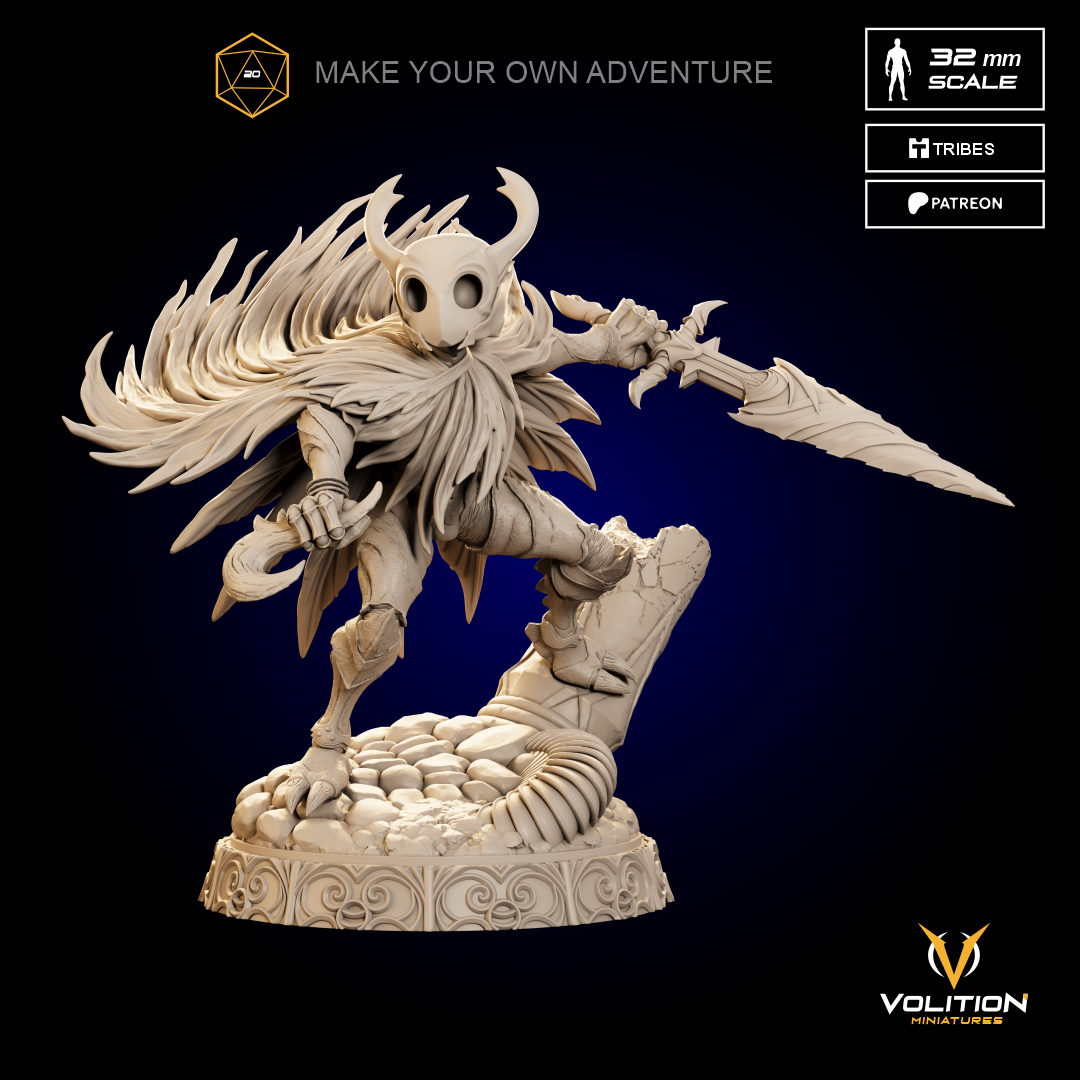 Void Knight Resin Miniature – 32mm / 75mm / 1:10 Scale – Dark Fantasy Tabletop Figure – Volition Miniatures