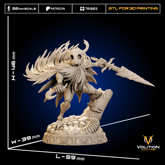 Void Knight Resin Miniature – 32mm / 75mm / 1:10 Scale – Dark Fantasy Tabletop Figure – Volition Miniatures