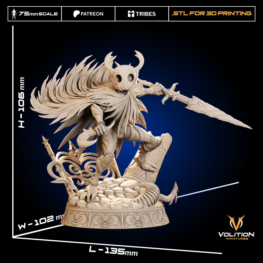 Void Knight Resin Miniature – 32mm / 75mm / 1:10 Scale – Dark Fantasy Tabletop Figure – Volition Miniatures