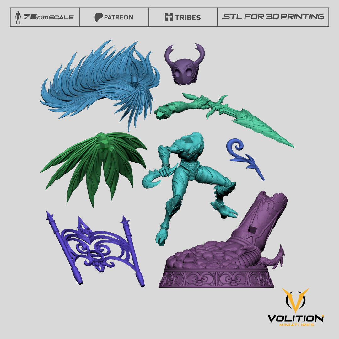 Void Knight Resin Miniature – 32mm / 75mm / 1:10 Scale – Dark Fantasy Tabletop Figure – Volition Miniatures
