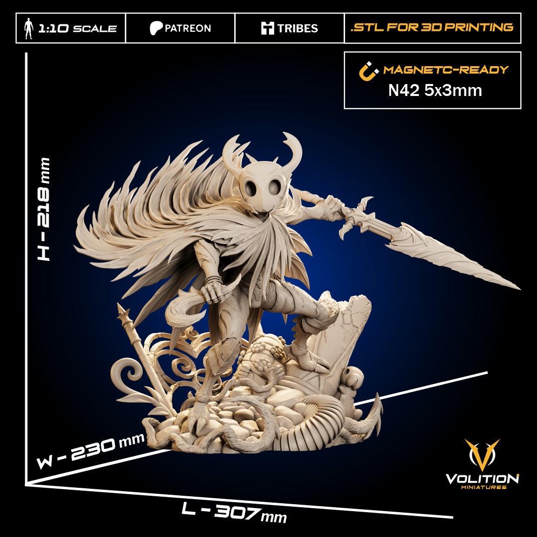Void Knight Resin Miniature – 32mm / 75mm / 1:10 Scale – Dark Fantasy Tabletop Figure – Volition Miniatures