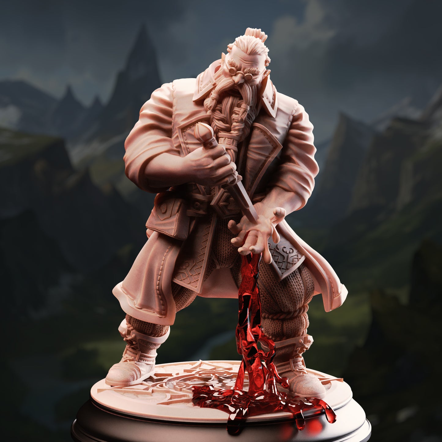 Dwarf Blood Mage Initiate - Korgrin Bloodstone /32mm/75mm Scale