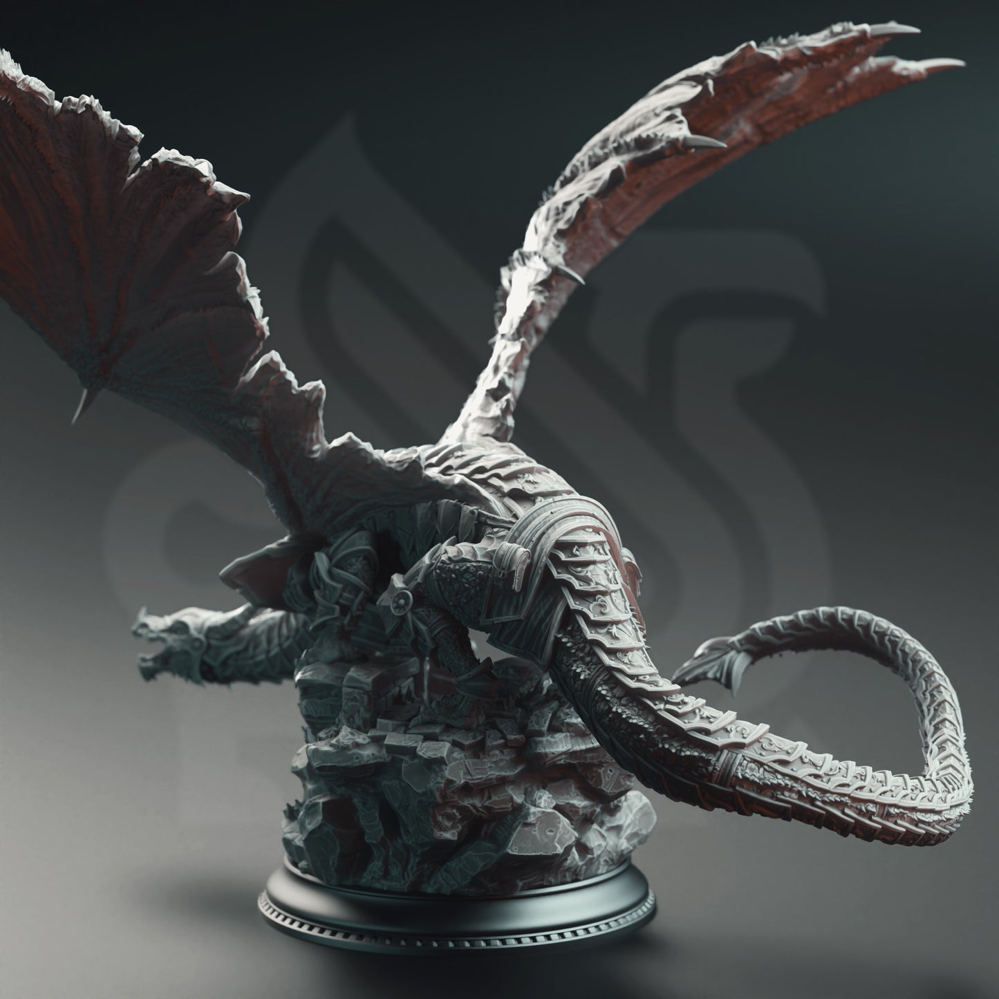 Armoured Dragon - Kuriazor the Dark Scaled [Huge Sized Model - 76.2mm Base]