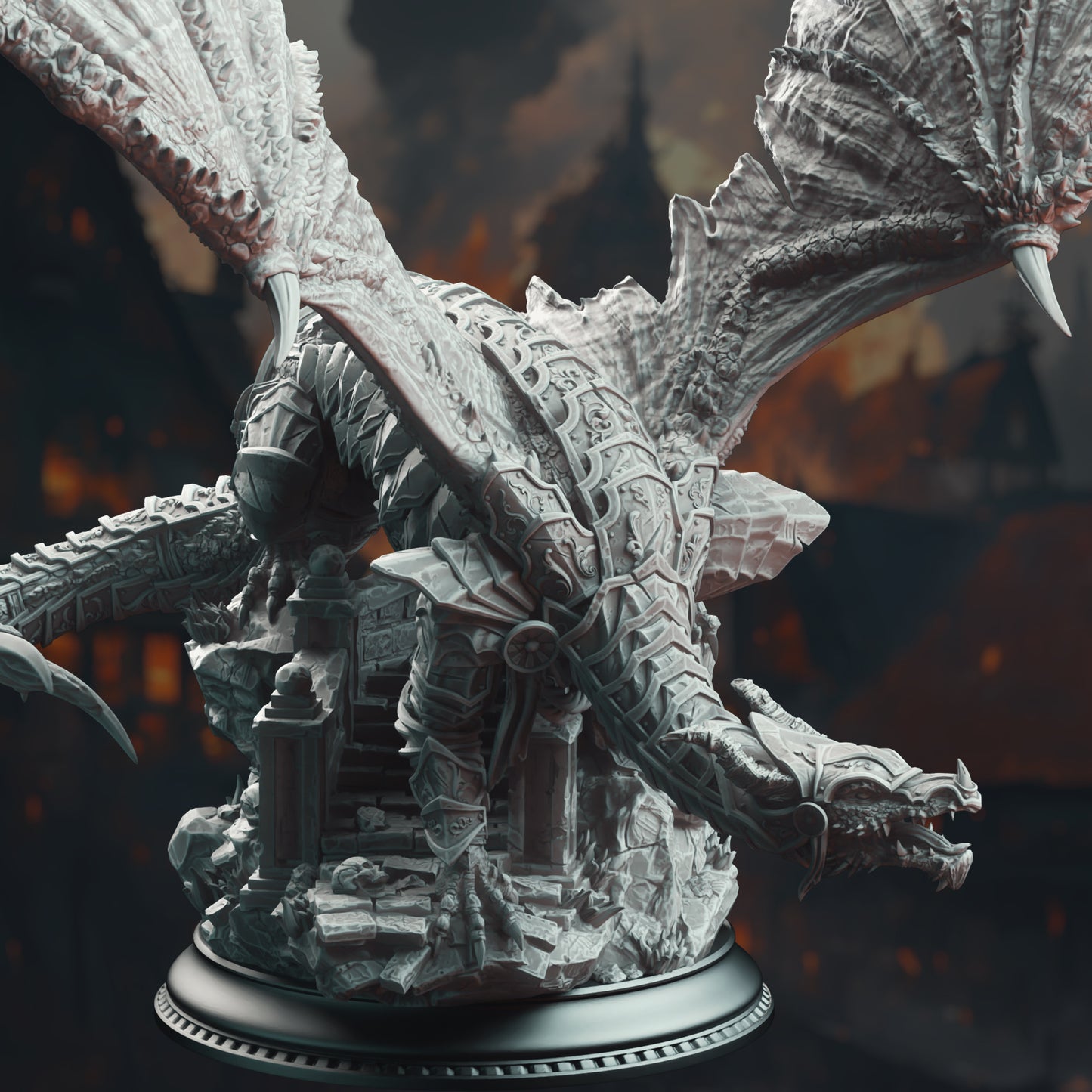 Armoured Dragon - Kuriazor the Dark Scaled [Huge Sized Model - 76.2mm Base]