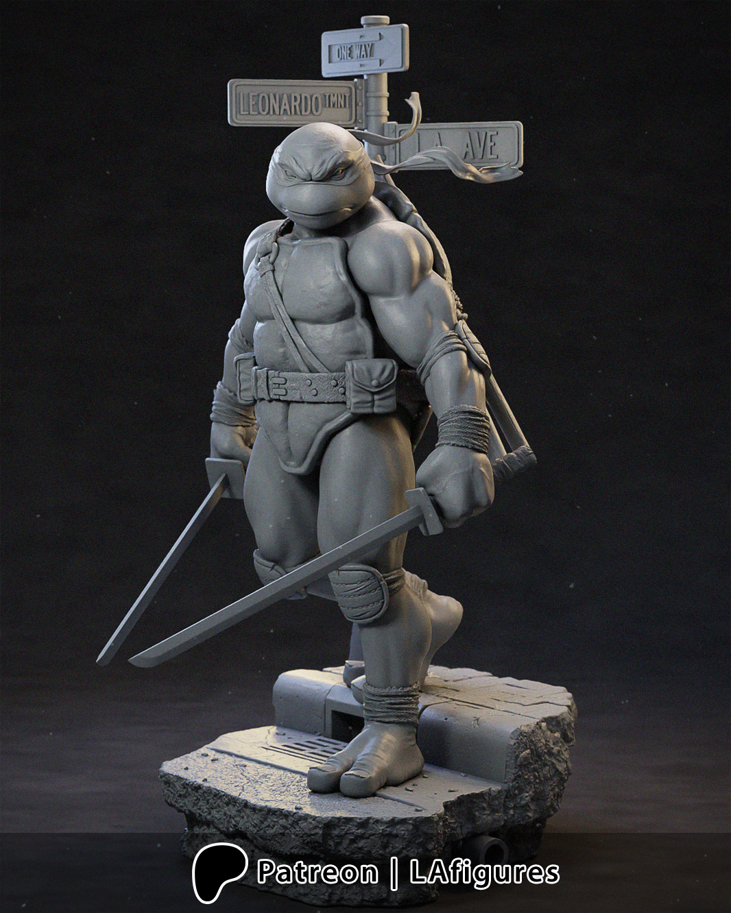 TMNT Leonardo Custom Statue 6 Tall Unpainted Models
