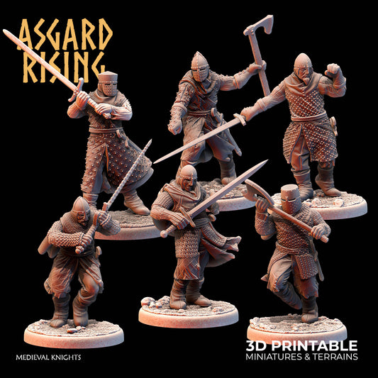 MEDIEVAL: Medieval Knights /Modular/ Asgard Rising Miniatures 6units