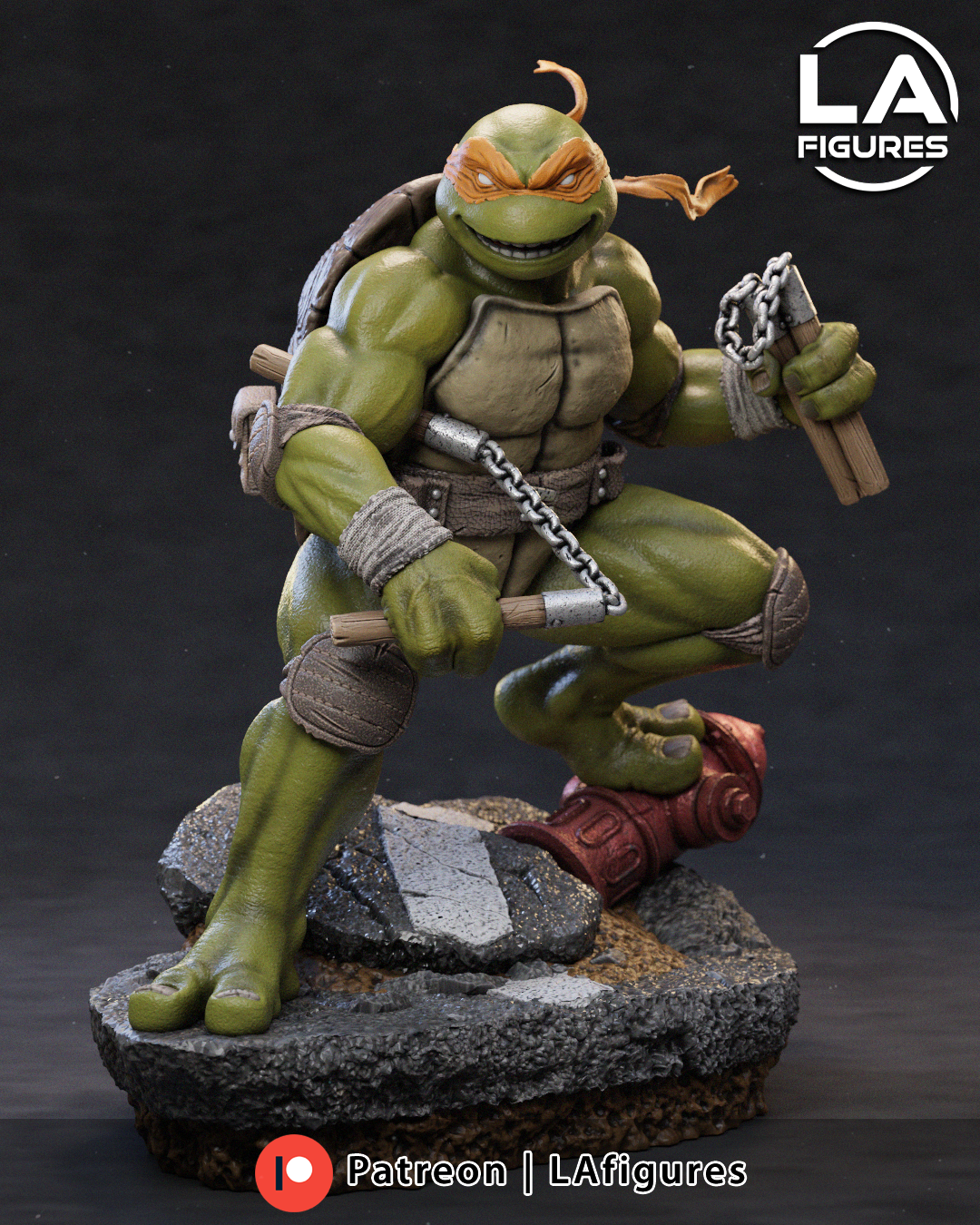 TMNT Michelangelo Custom Statue 6 Tall Unpainted Models