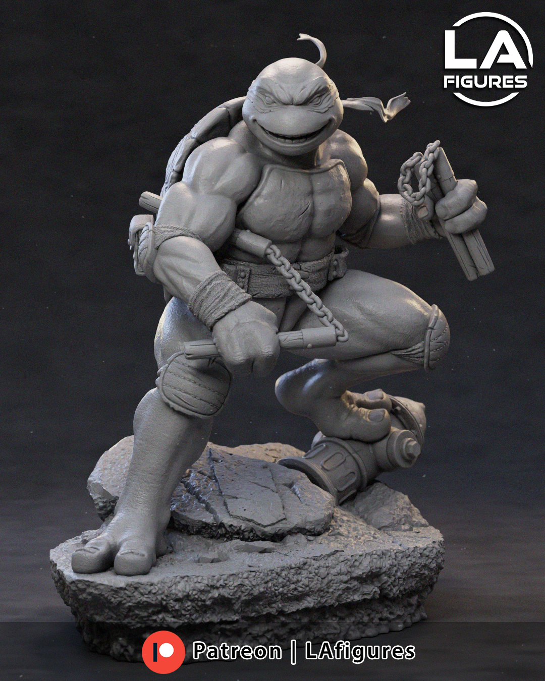 TMNT Michelangelo Custom Statue 6 Tall Unpainted Models