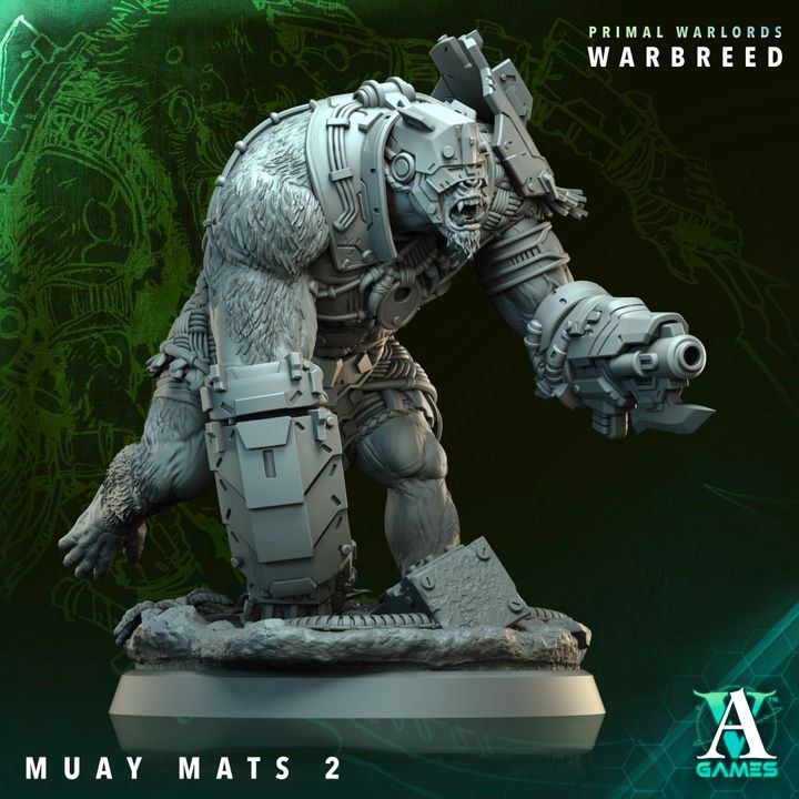 Mechanical creature figurine with detailed armor and weaponry on a dark background, featuring the brand 'A Games'.