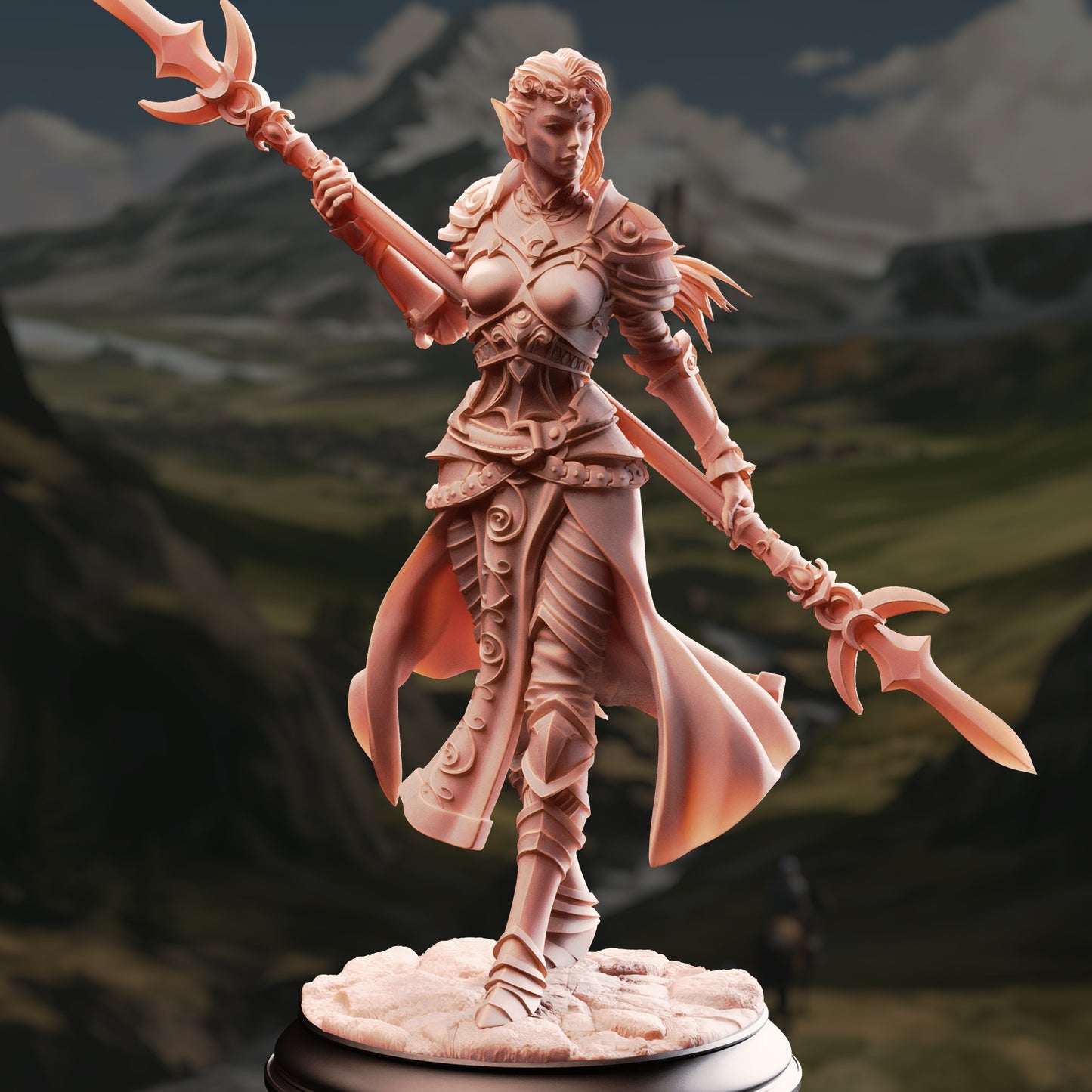 Drow Paladin of the Crescent Moon - Ninera Glynvari /32mm/75mm Scale