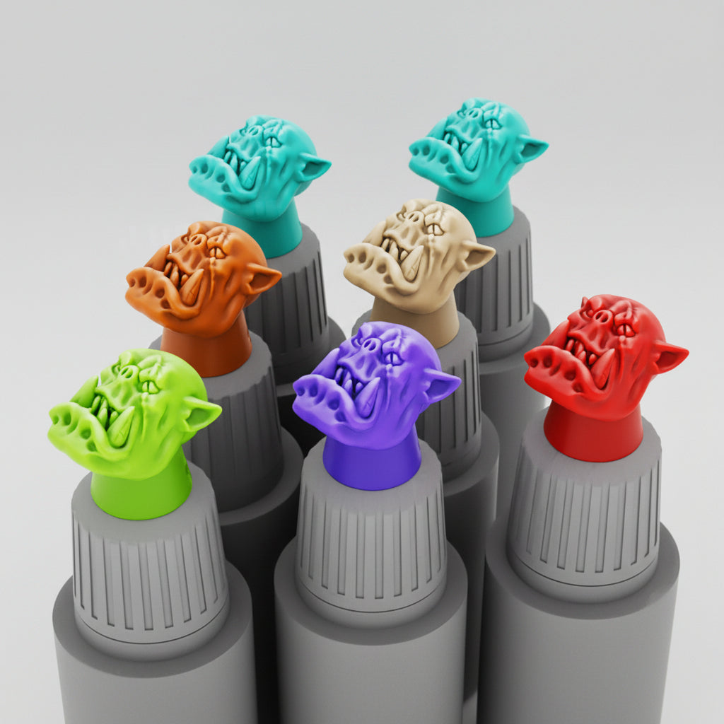 ORK HEAD Speedpaint/Vallejo Paint Caps (50 Count) Unpainted