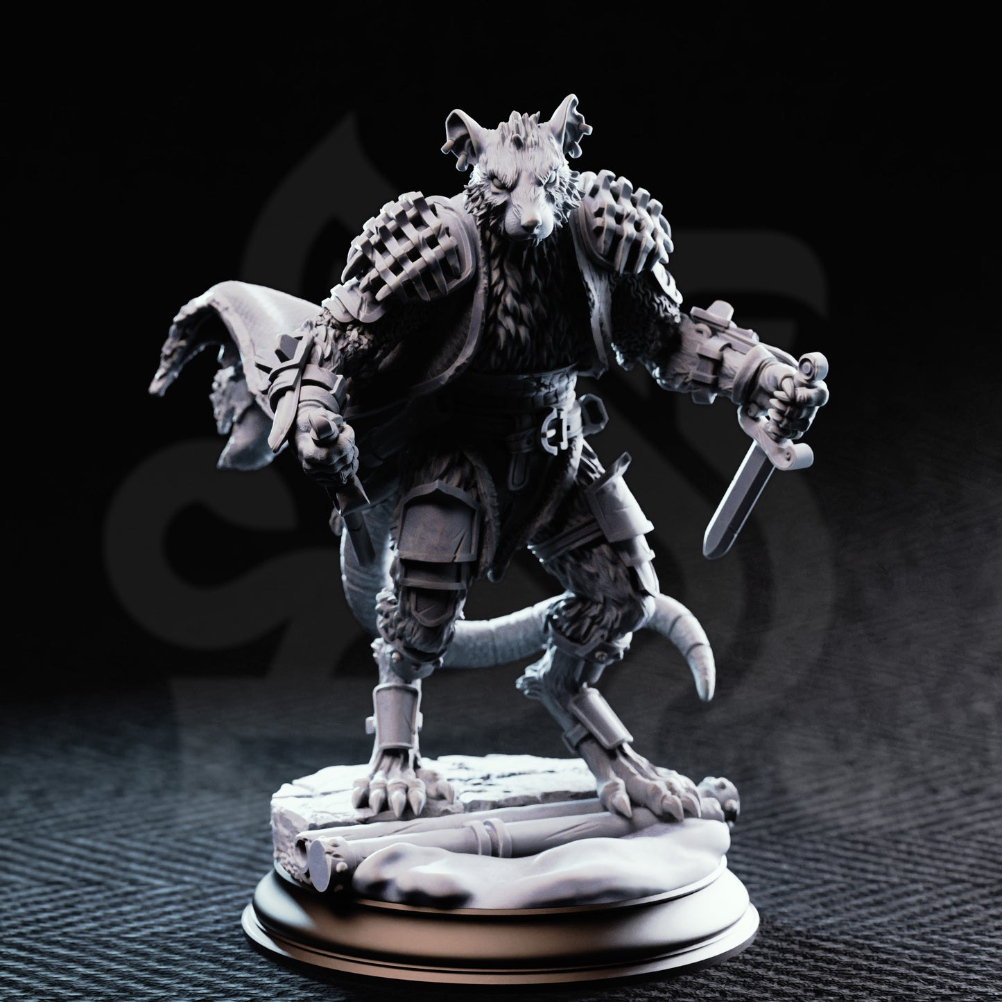 3 Ratfolk Vermin Grunts - Scabbers 32mm
