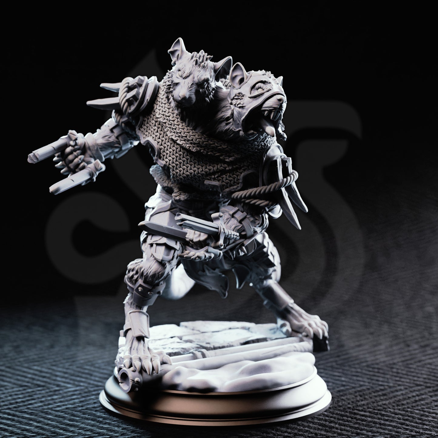 3 Ratfolk Vermin Grunts - Scabbers 32mm