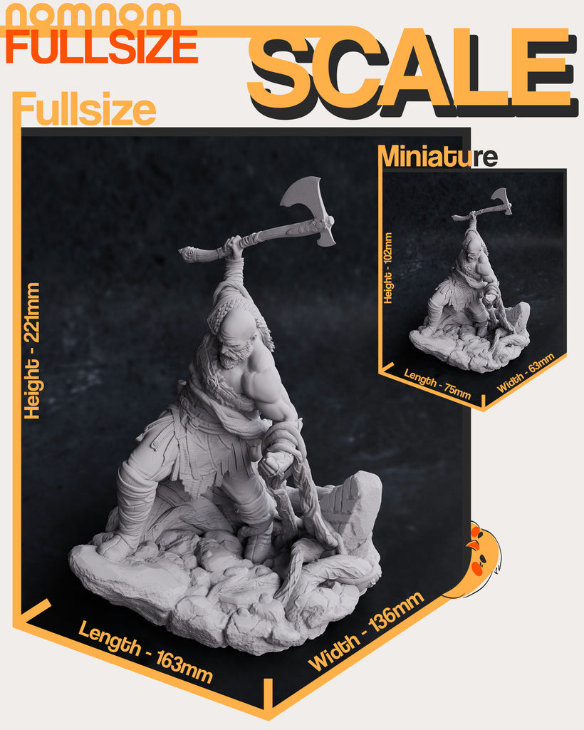 Kratos from God of War | 14k Resolution | 3D Printed | Unassembled | Unpainted