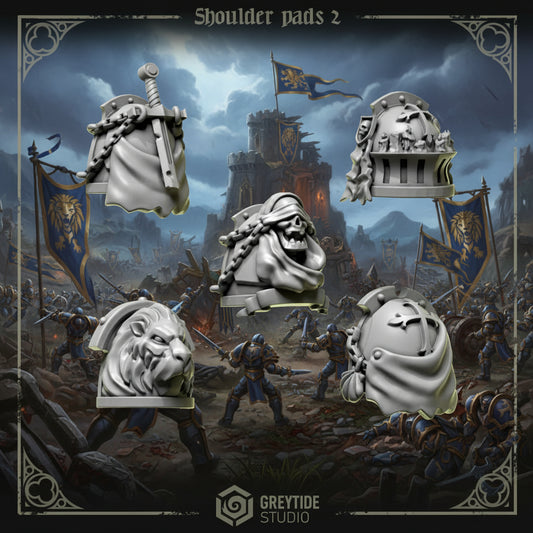 Unpainted 3d Printed Shoulder pads #2 x10 by Greytide Studio