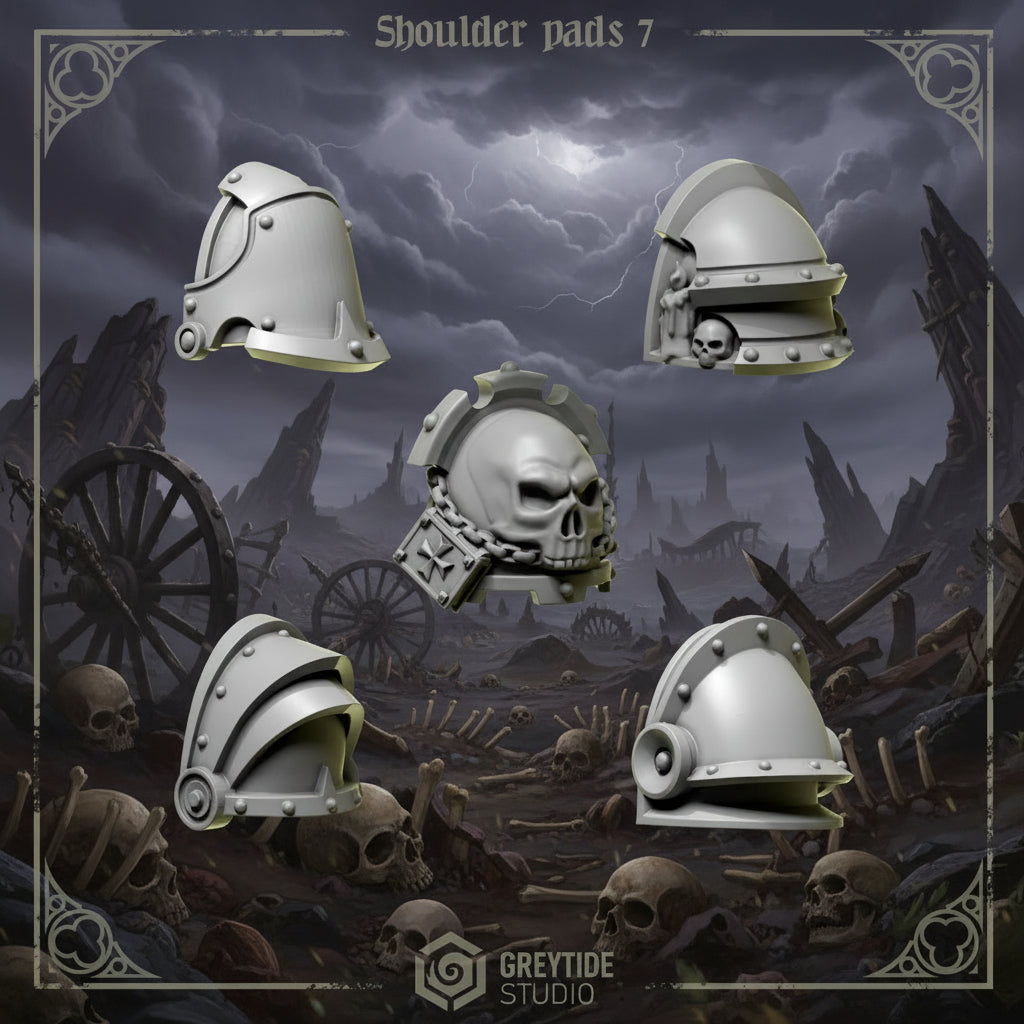 Unpainted 3d Printed Shoulder pads #7 x10 by Greytide Studio