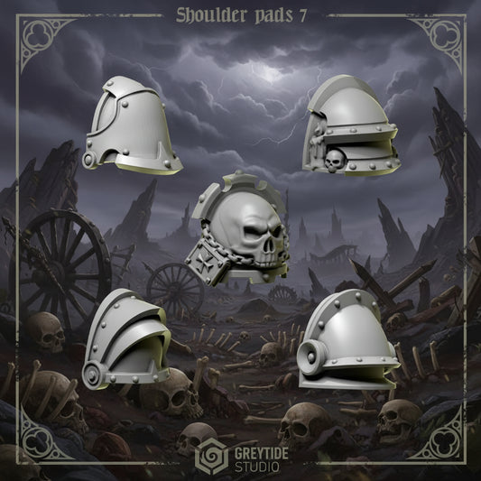 Unpainted 3d Printed Shoulder pads #7 x10 by Greytide Studio