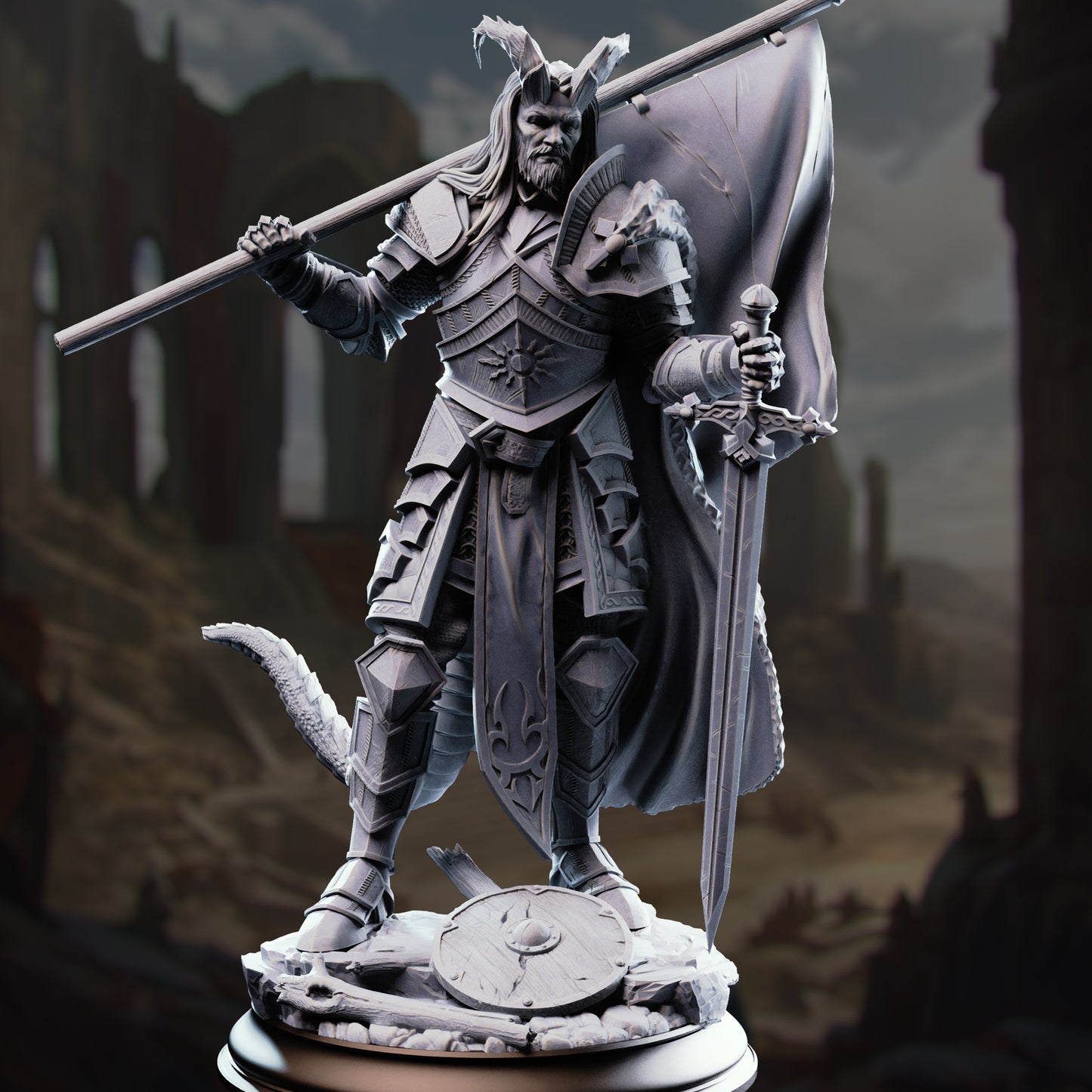 Tiefling Veteran Fighter - The Captain 32mm