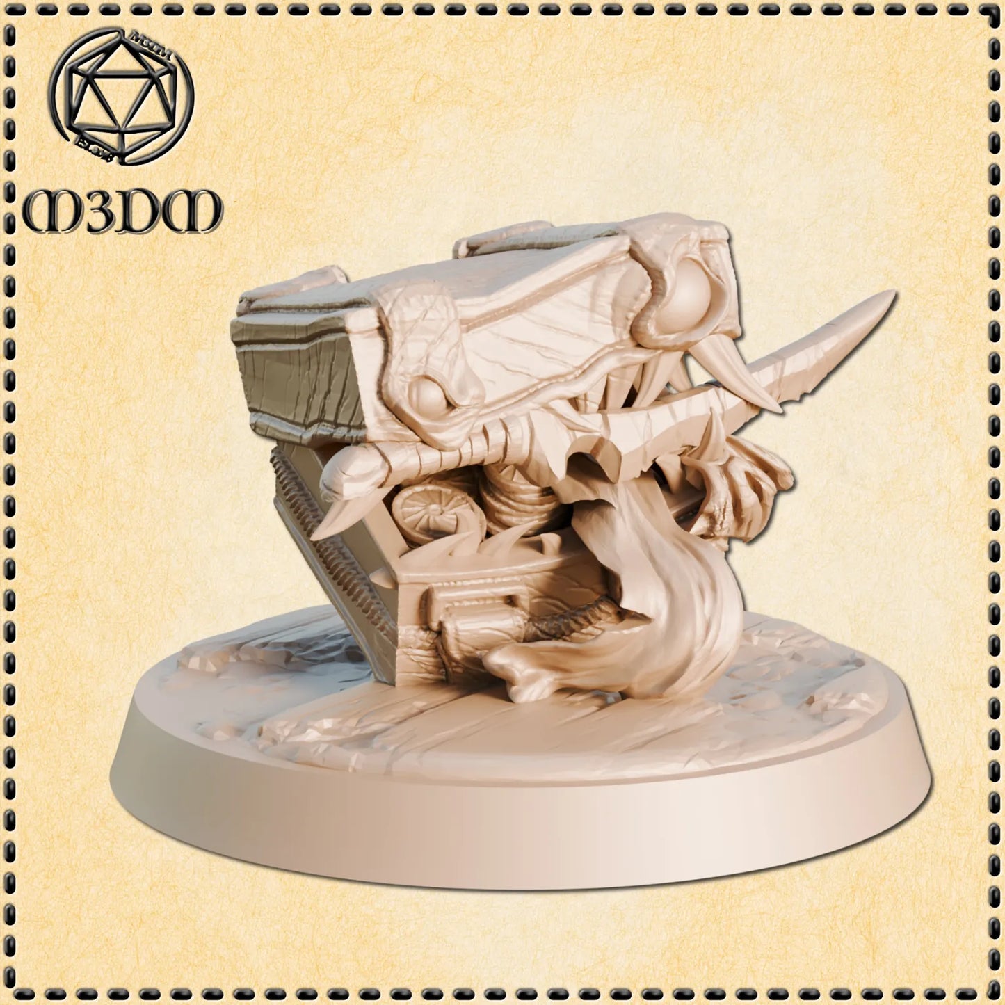 28mm Thief Mimic Chest | D&D 5e | Dungeons and Dragons | Pathfinder | Fantasy RPG Tabletop Games | Scatter Terrain | Village| Magic | Flames (Copy) (Copy)