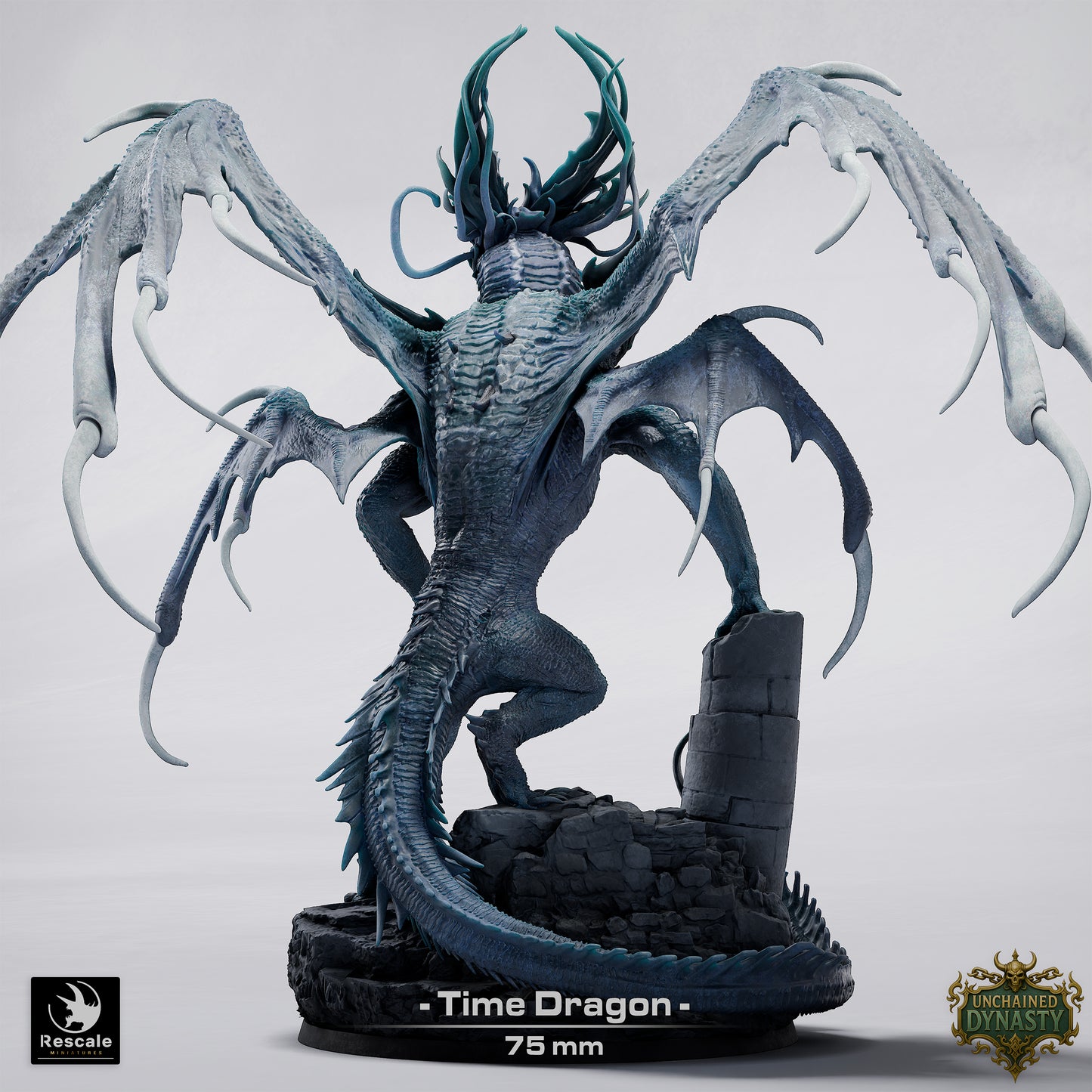 Time Dragon (100mm base) | DND Miniature | High Detail Resin Model | Tabletop Mini | Fantasy RPG Figure
