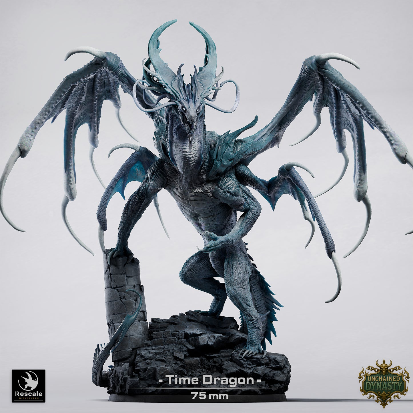 Time Dragon (100mm base) | DND Miniature | High Detail Resin Model | Tabletop Mini | Fantasy RPG Figure