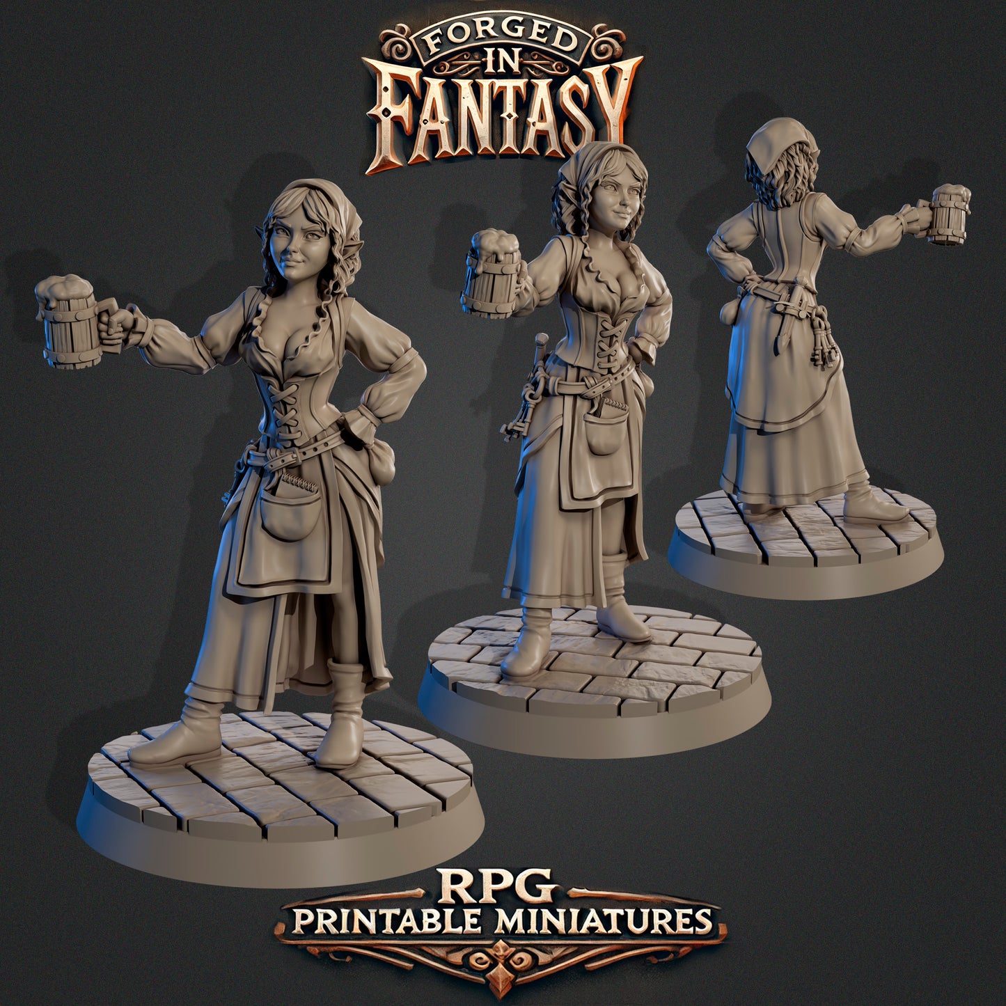 Fantasy Resin Miniature Figure – Forged in Fantasy (6 Variations) | 28mm 32mm 36mm 75mm | Tabletop RPG Mini | Claudia’s Gallery