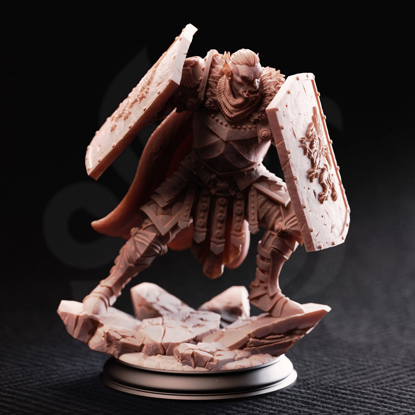 Orc Vanguard - Trenon Two Shields/32mm/75mm Scale