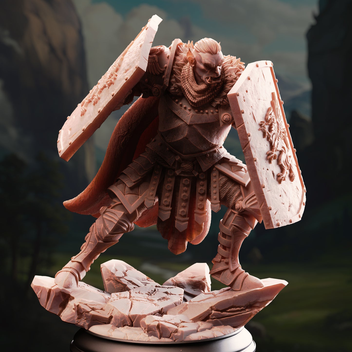 Orc Vanguard - Trenon Two Shields/32mm/75mm Scale