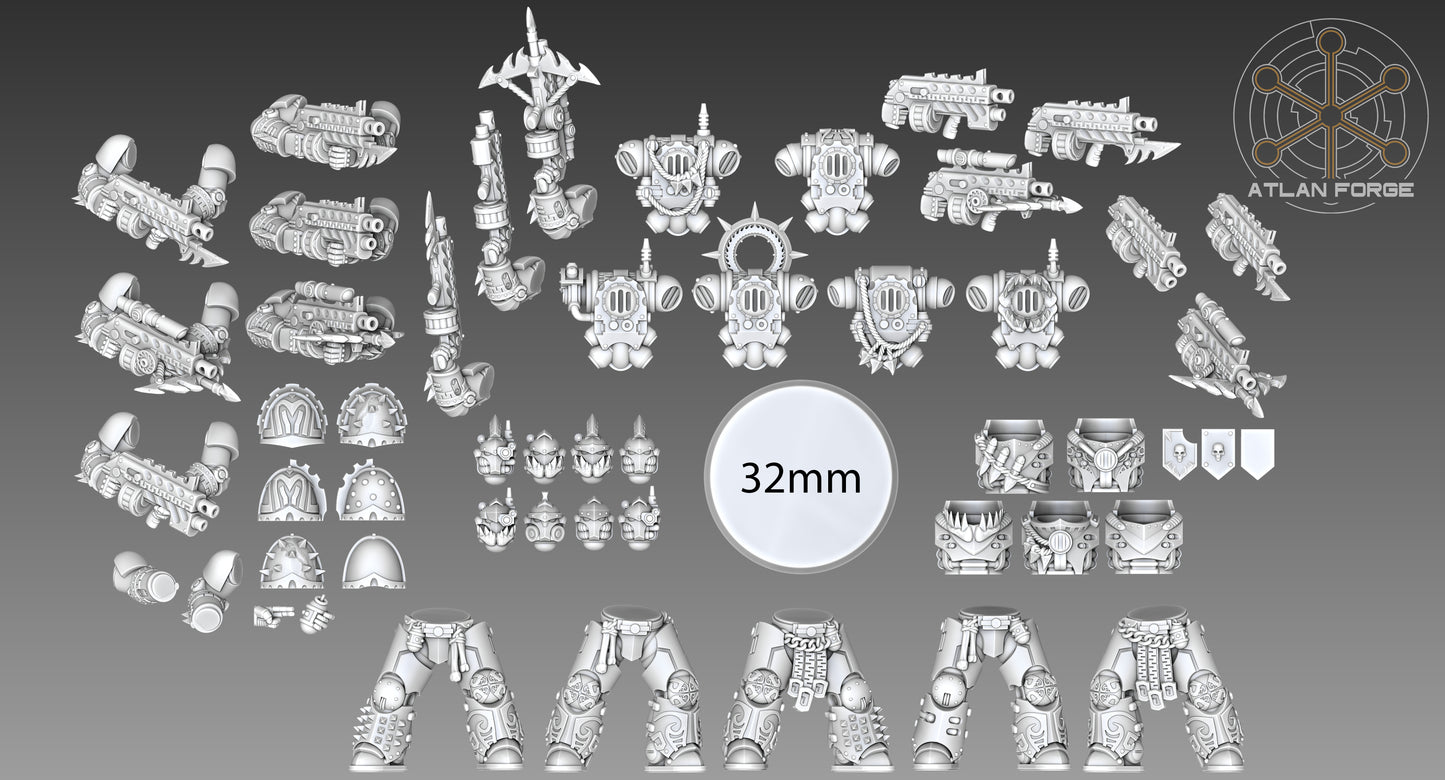 Wai Toa - Teina Kore (Void Brothers) (5-Unit Set) by Atlan Forge 32mm Base