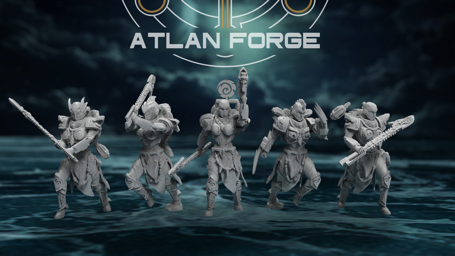 Ngaru Toa Wahine (Wave Warioresses) (5-Unit Set) by Atlan Forge 32mm Base