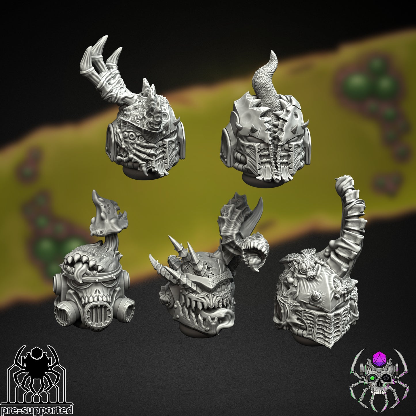 5 Heads Bits Set - Plague Bringers Battle Squad