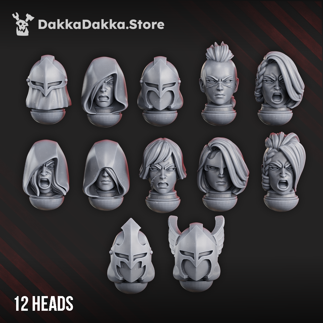 White Fangs Hunters & Valkyries Heads Set x12