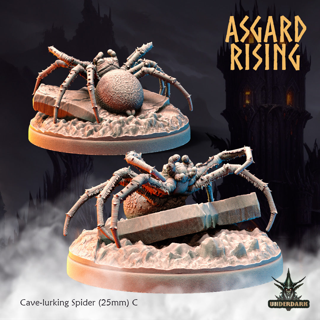 Cave-lurking Spiders (28mm)(32mm) /Modular/ Asgard Rising Miniatures