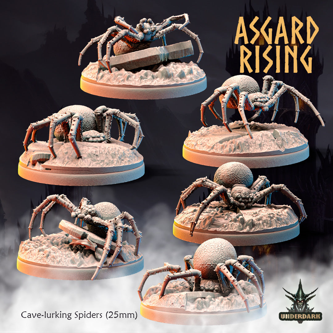 Cave-lurking Spiders (28mm)(32mm) /Modular/ Asgard Rising Miniatures