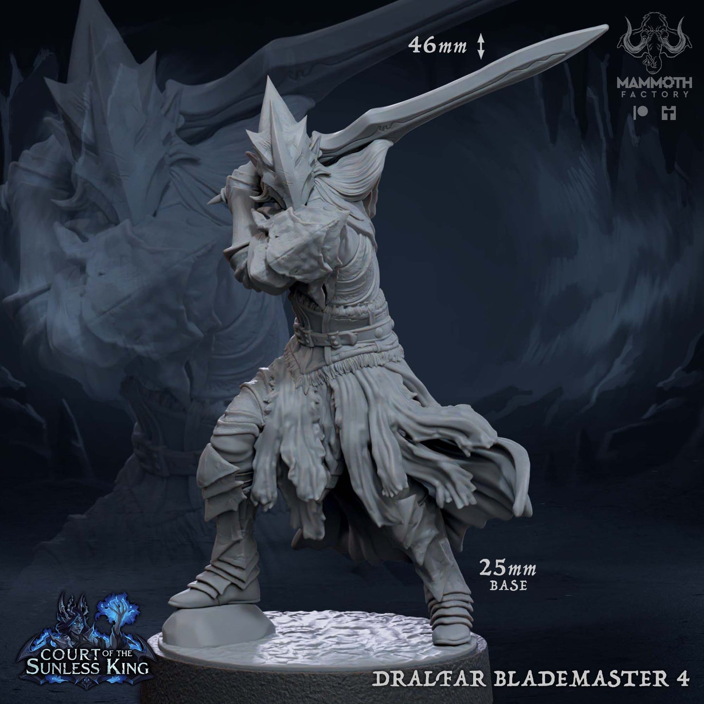 Dralfar Blademaster/25mm Base/ Mammoth Factory